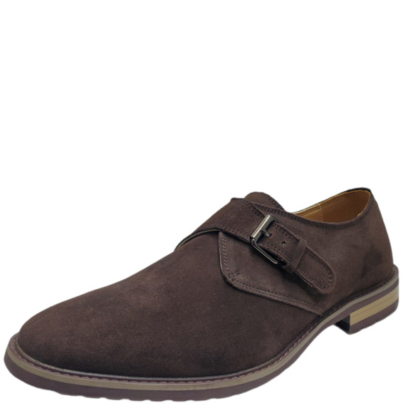 Reserved Footwear Mens The StantonBrown Monk Strap Slip On Loafers